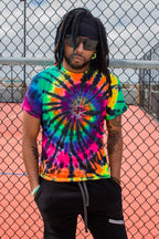 Black Rainbow Tie-Dye Tee
